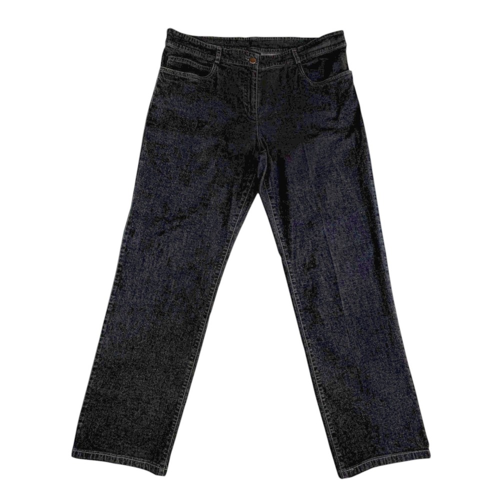 Eileen Fisher Dk Grey Straight Leg Denim Hi Rise Jeans Size L Fits 12 - 14